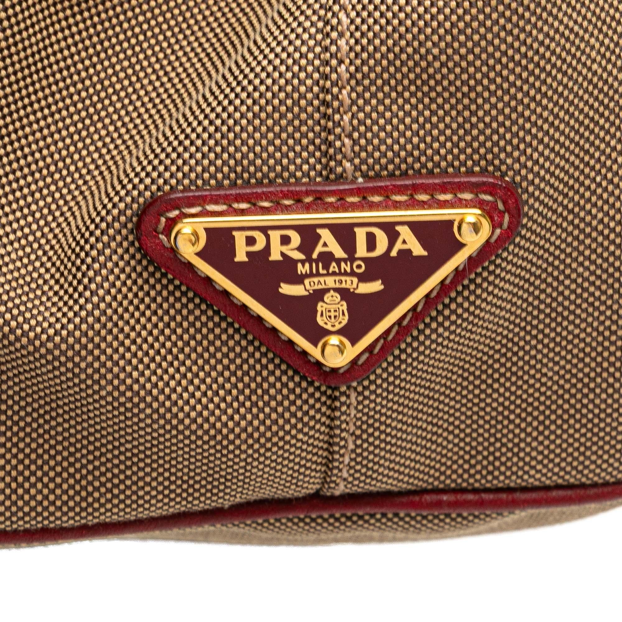 Prada Canvas Canapa Logo Bow Satchel