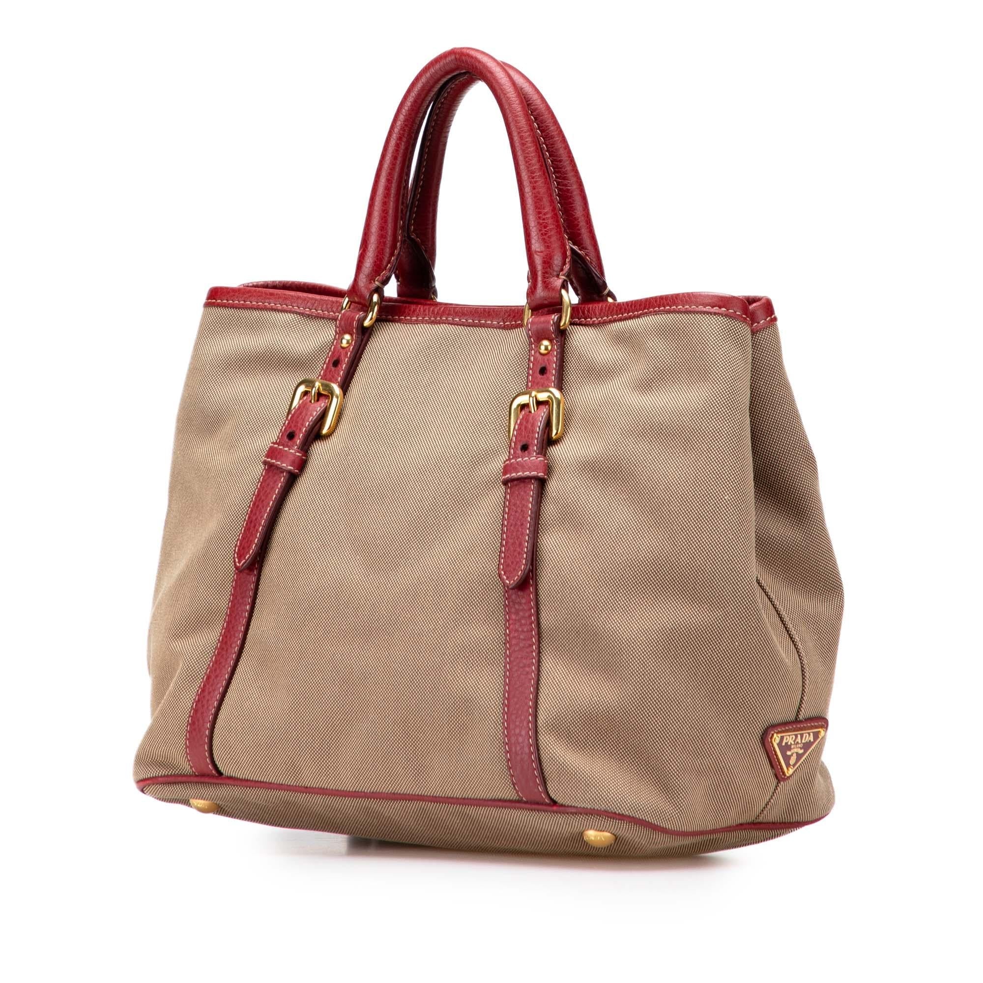 Prada Canvas Canapa Logo Bow Satchel