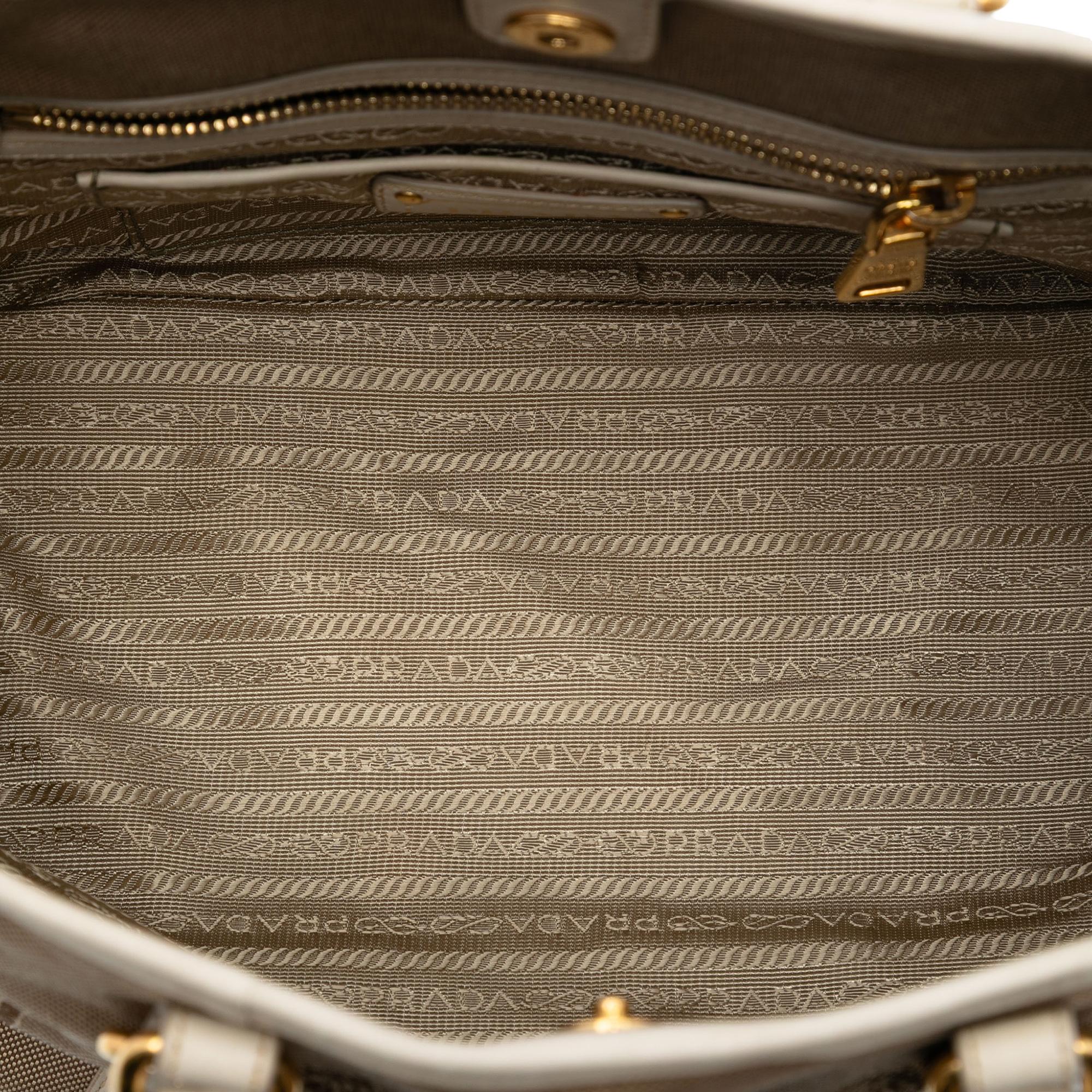 Prada Canvas Canapa Logo Bow Satchel