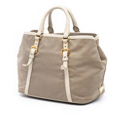 Prada Canvas Canapa Logo Bow Satchel