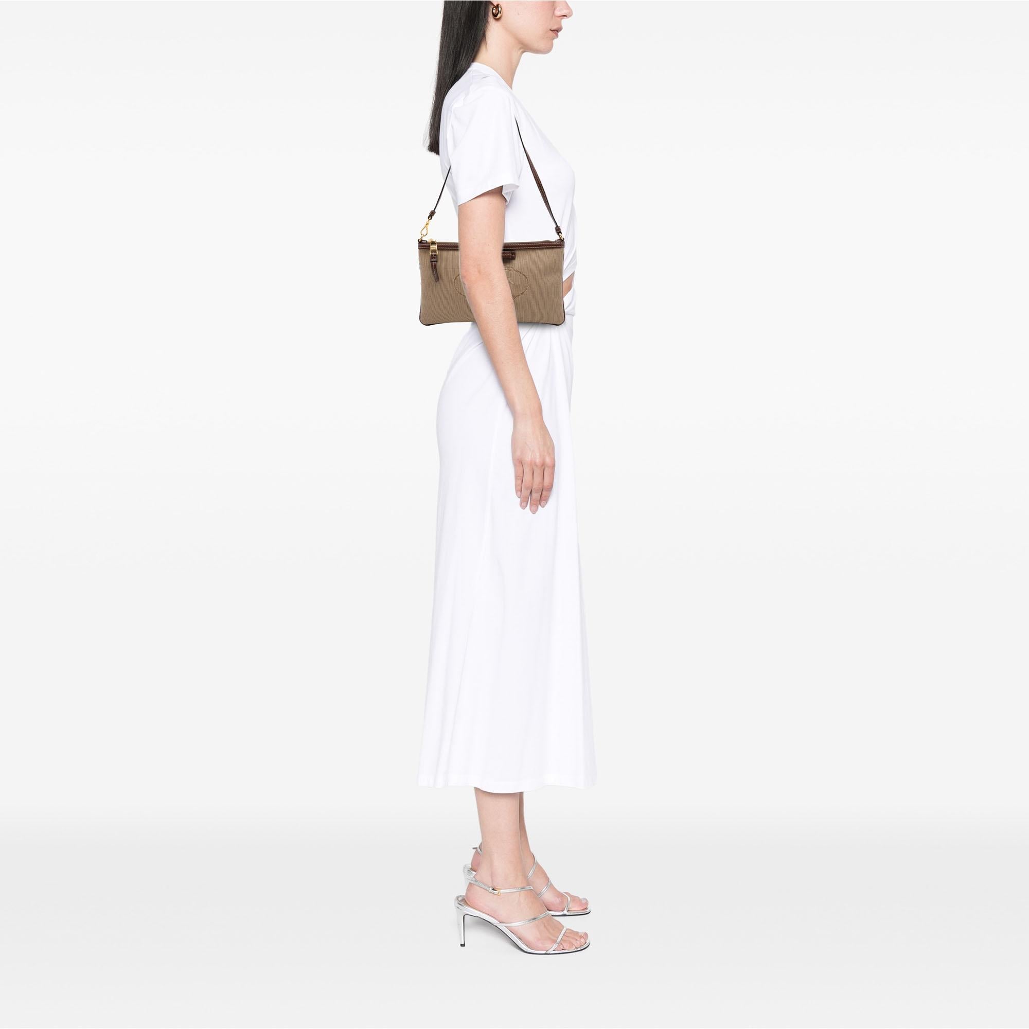 Prada Canvas Canapa Logo Bow Shoulder Bag