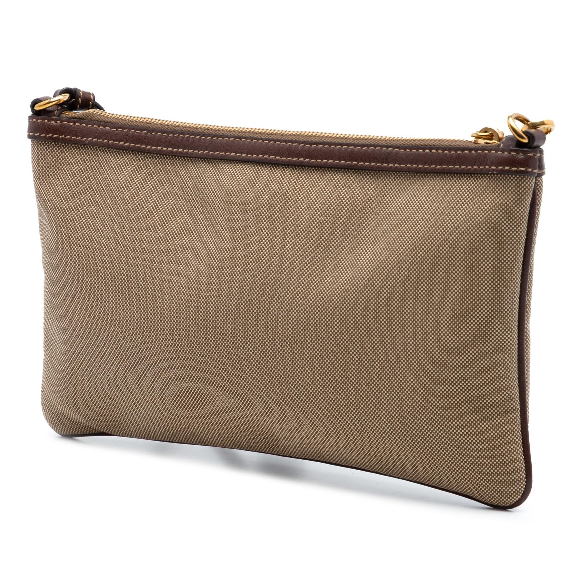 Prada Canvas Canapa Logo Bow Shoulder Bag