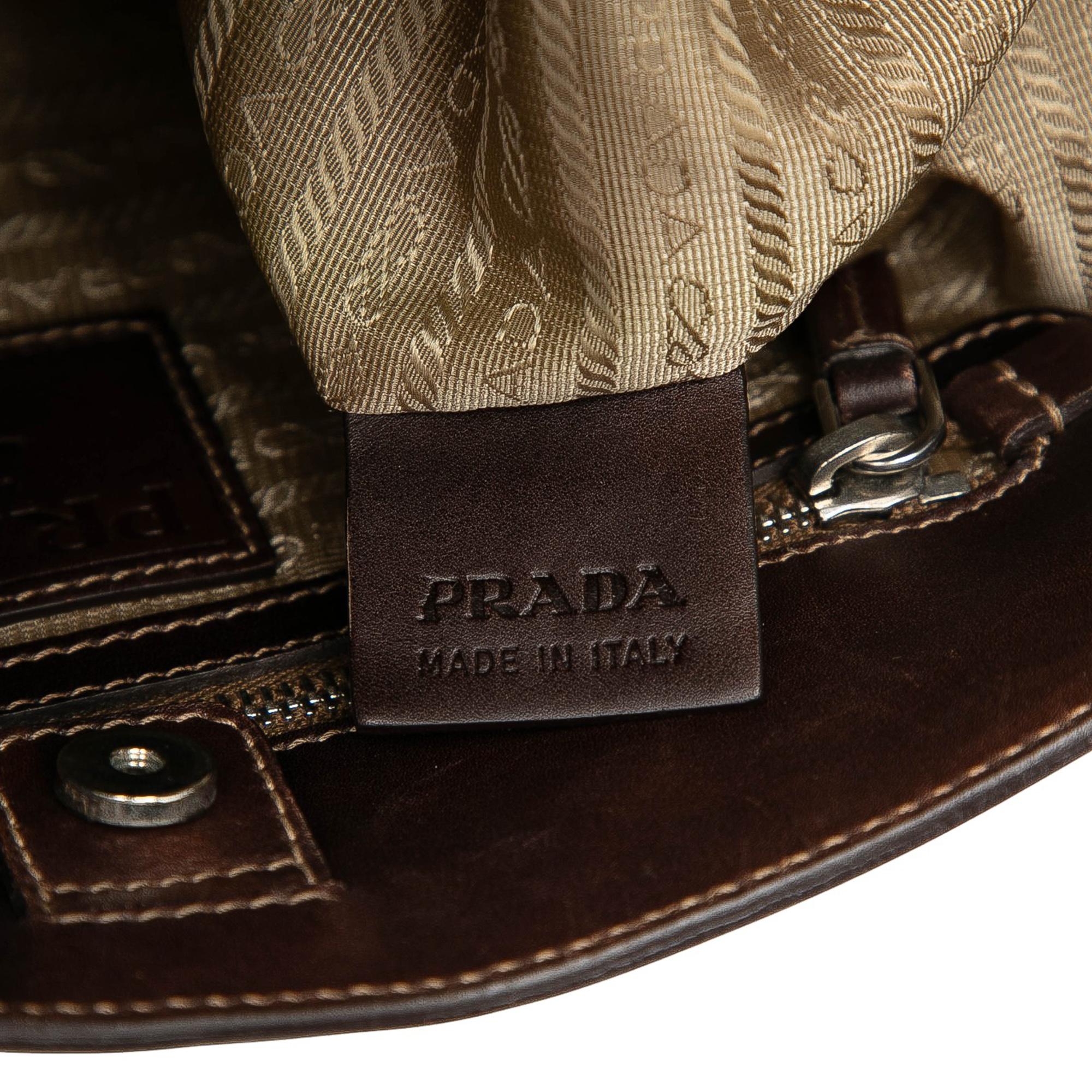 Prada Canvas Canapa Logo Hobo