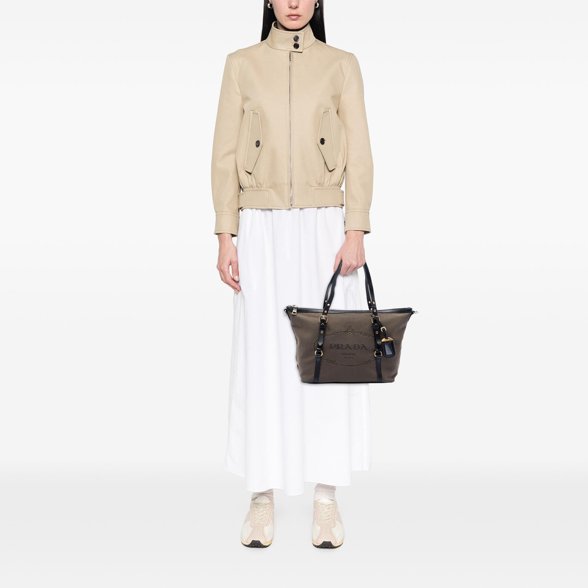 Prada Canvas Canapa Logo Satchel