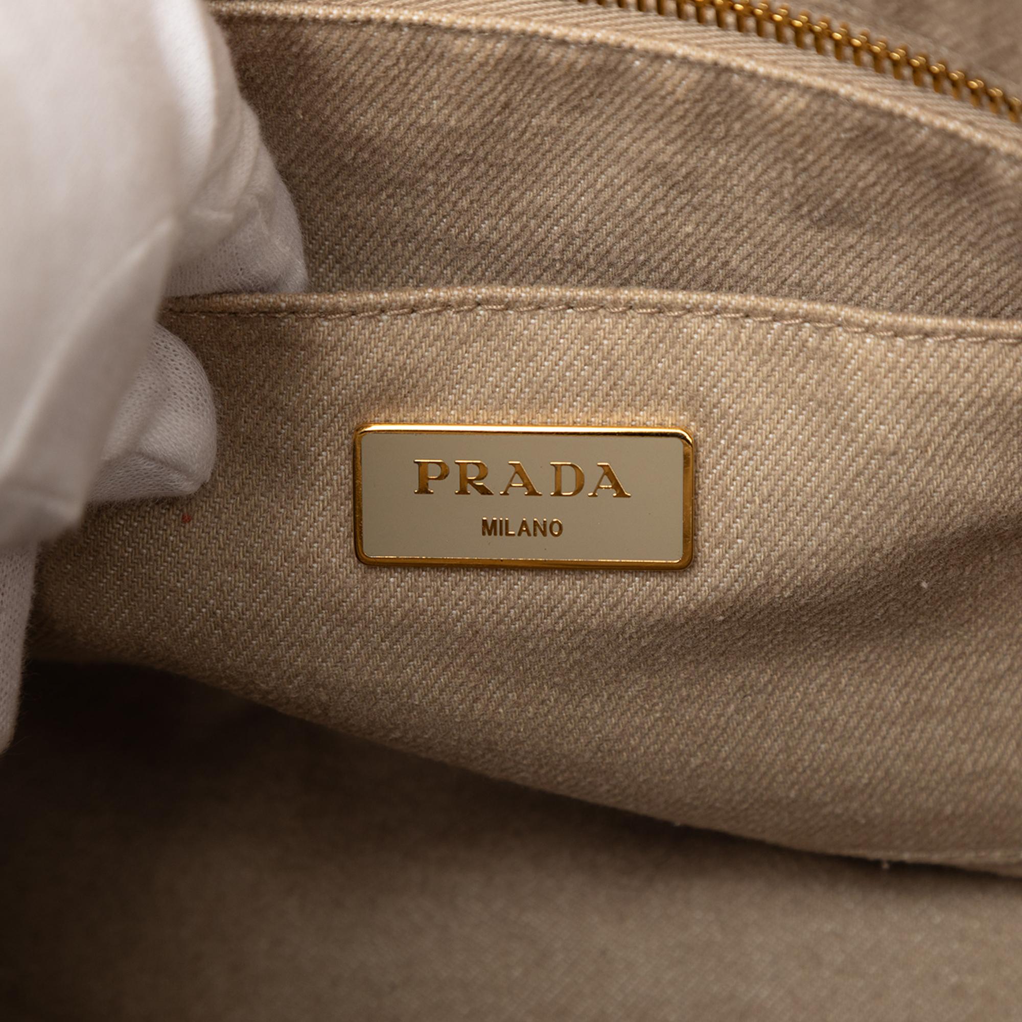 Prada Canvas Canapa Logo Satchel