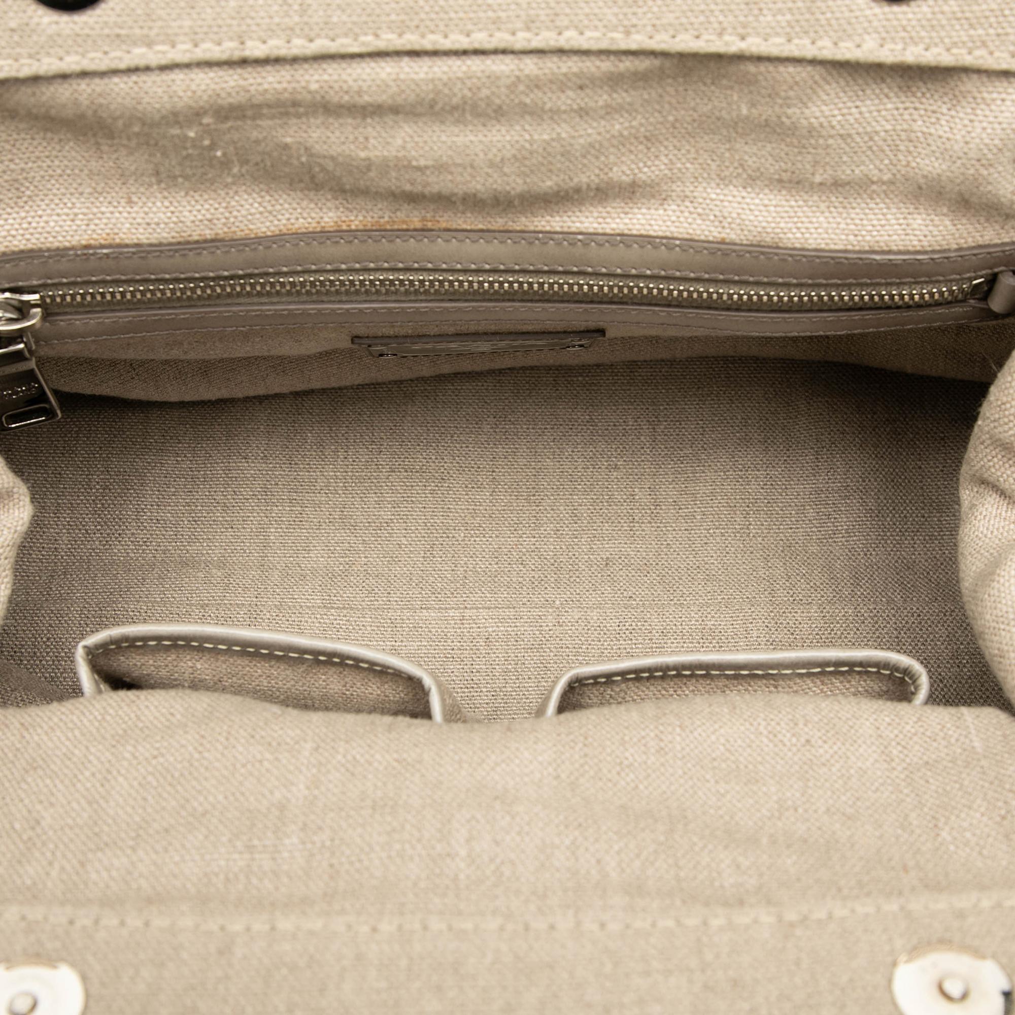 Prada Canvas Canapa Mistolino Frame Satchel