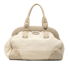 Prada Canvas Canapa Mistolino Frame Satchel