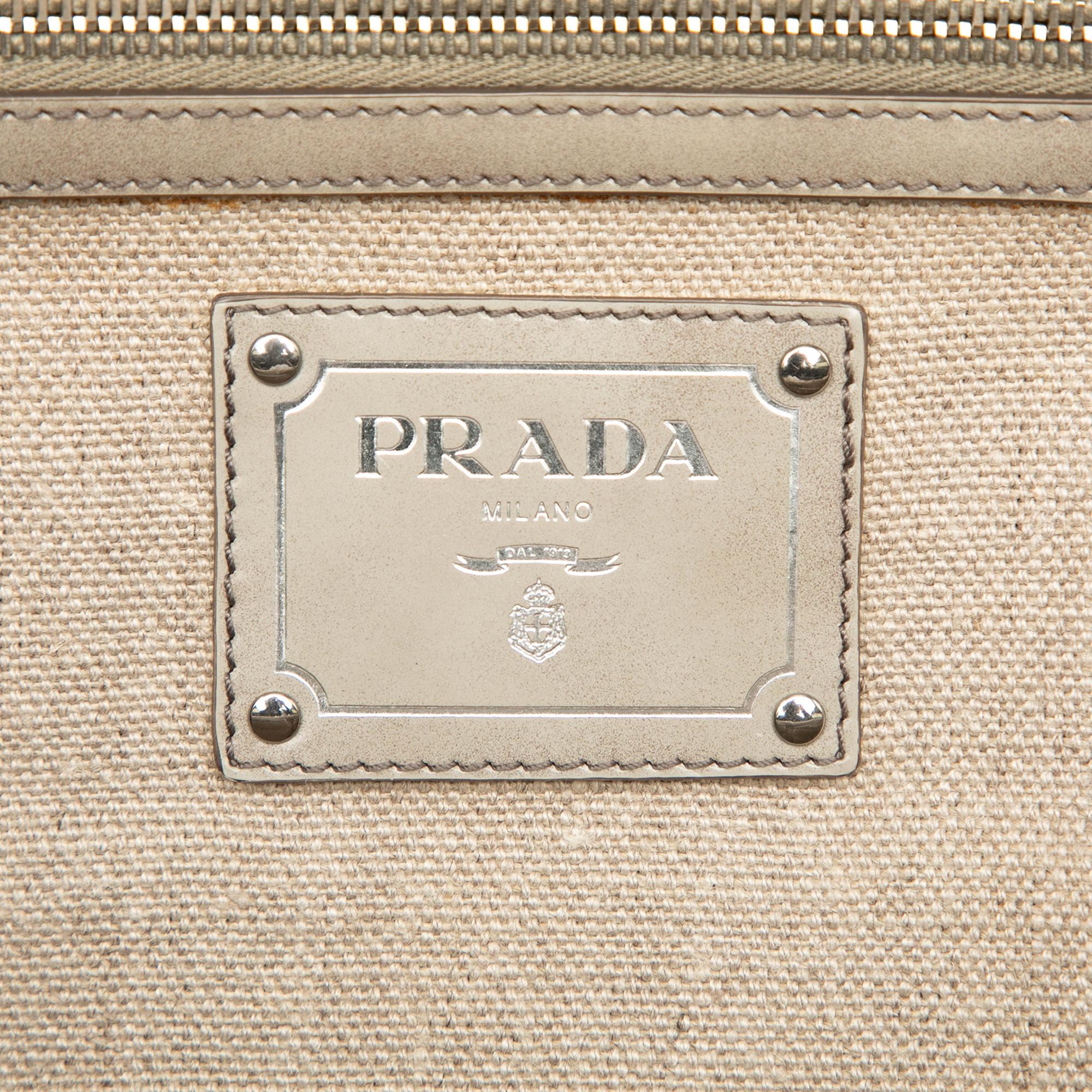 Prada Canvas Canapa Mistolino Frame Satchel