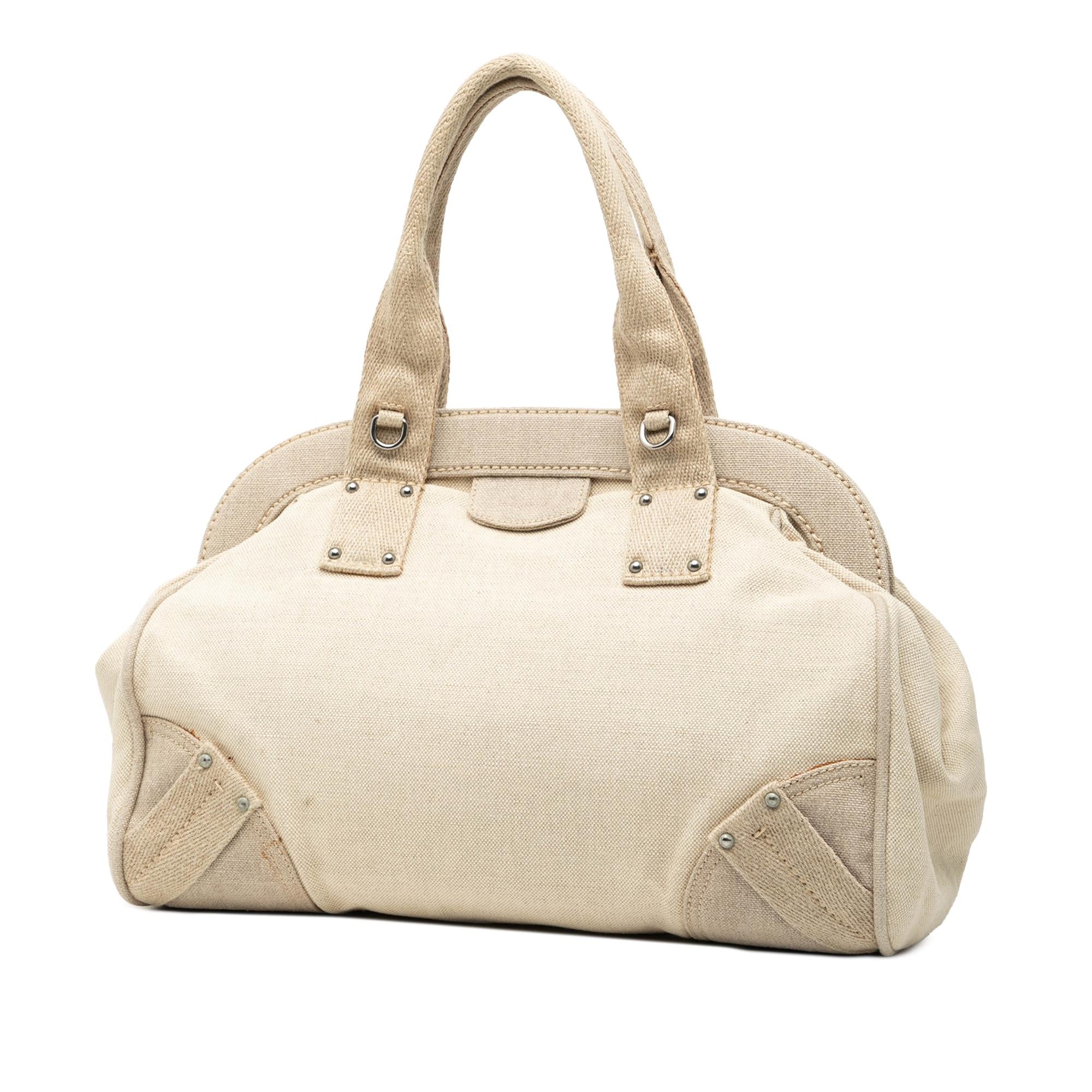 Prada Canvas Canapa Mistolino Frame Satchel