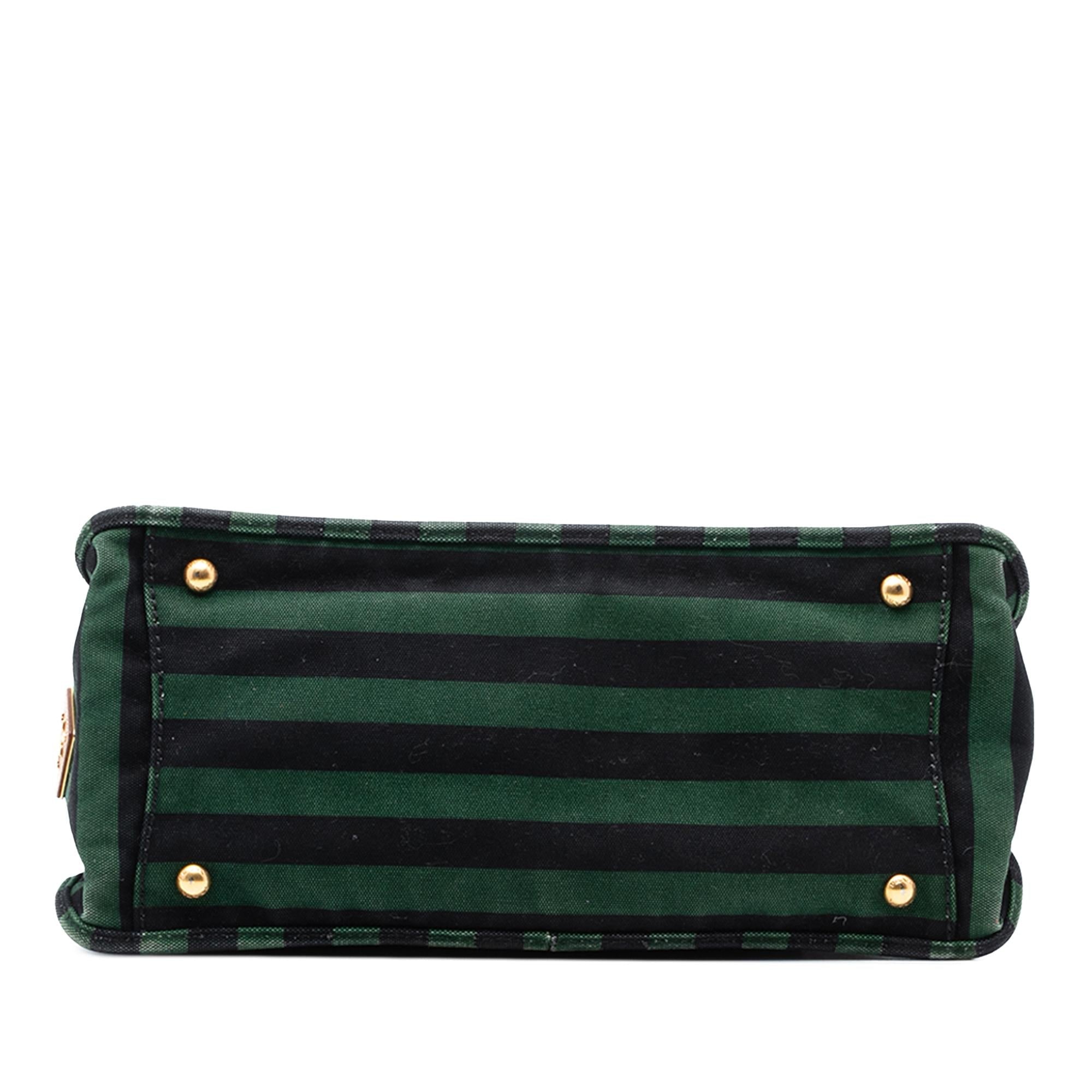 Prada Canvas Canapa Righe Striped Satchel