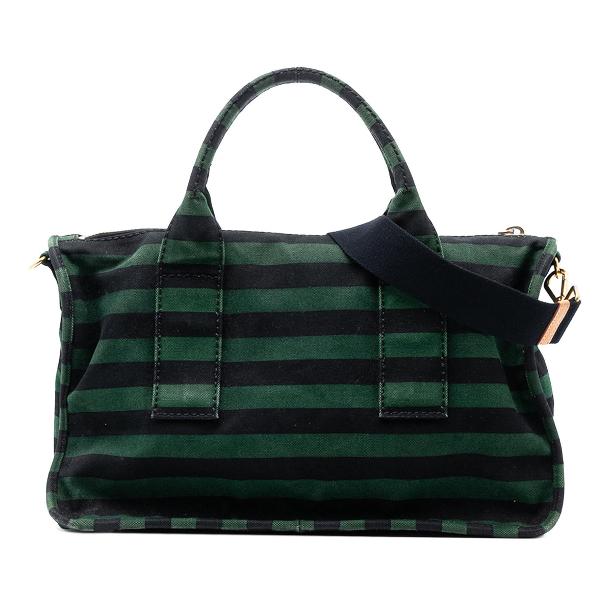 Prada Canvas Canapa Righe Striped Satchel