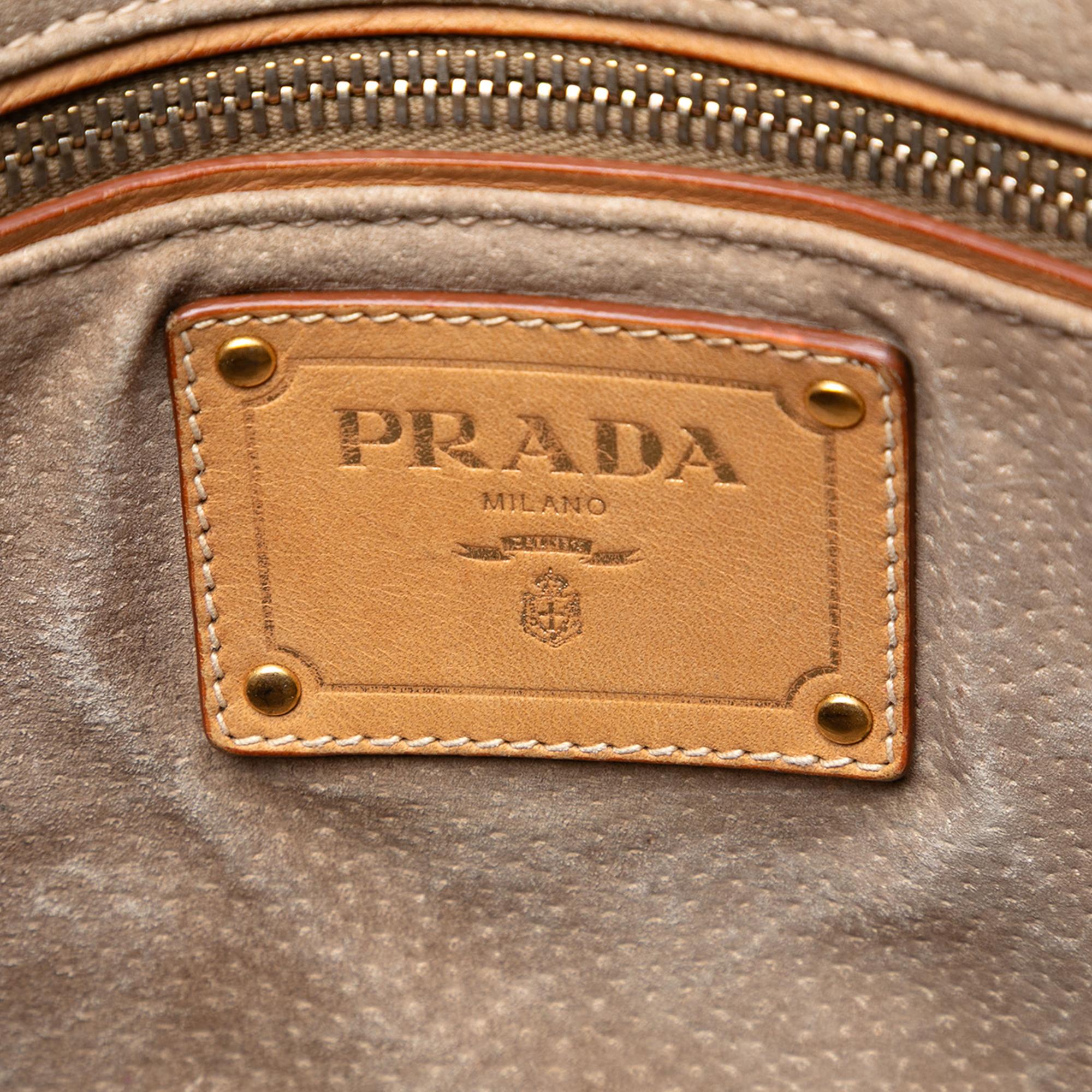 Prada Canvas Canapa Righe Striped Satchel