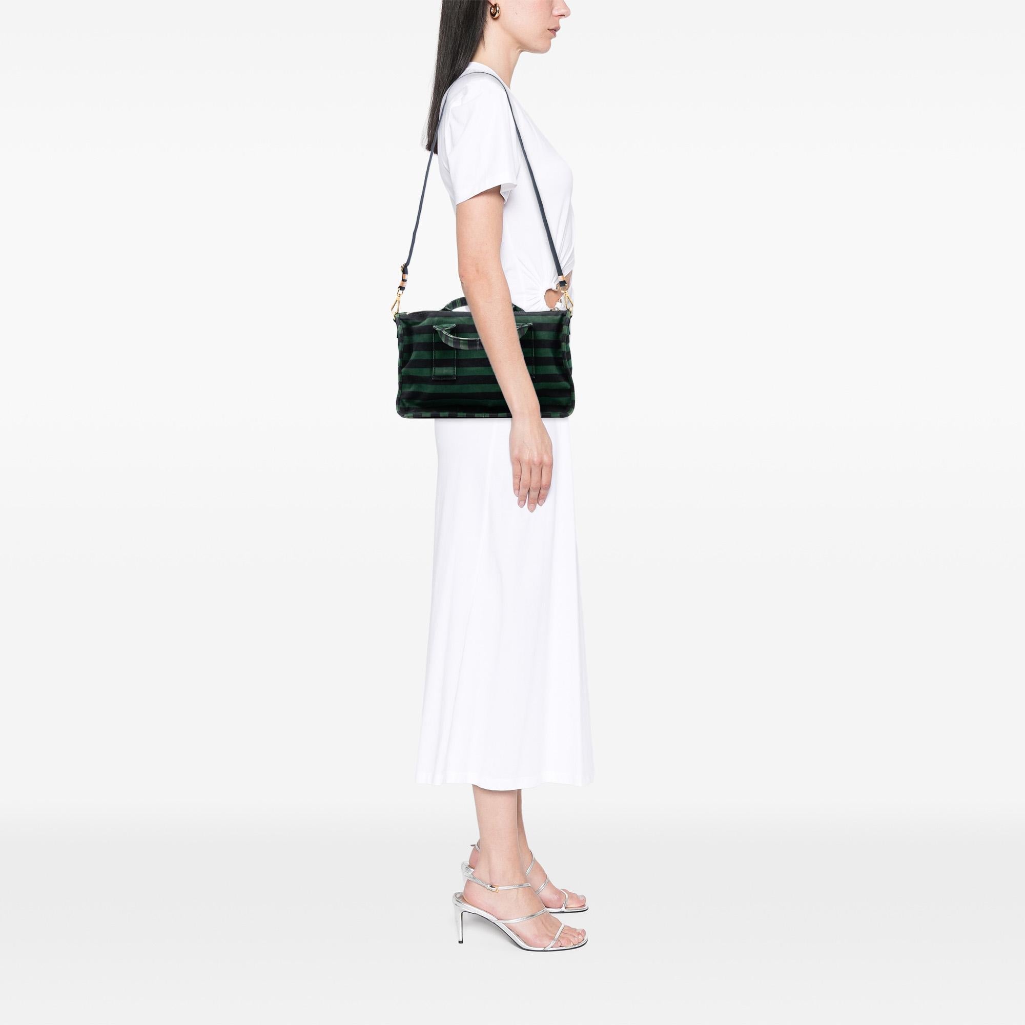 Prada Canvas Canapa Righe Striped Satchel
