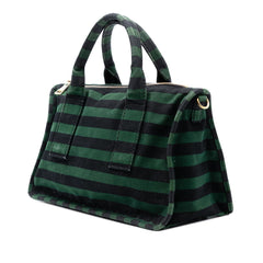 Prada Canvas Canapa Righe Striped Satchel