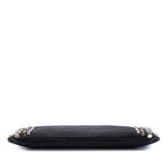 Prada Canvas Canapa Studded Vernice Clutch