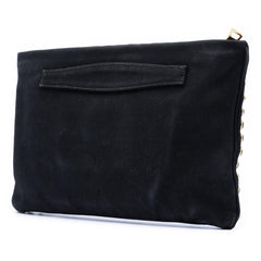 Prada Canvas Canapa Studded Vernice Clutch