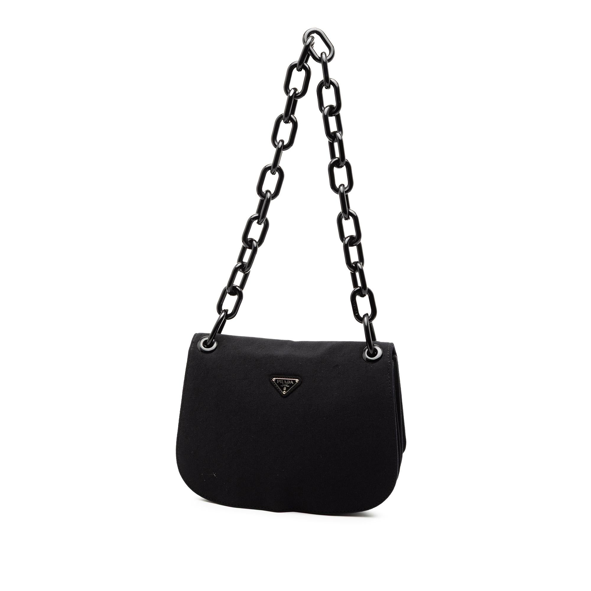 Prada Canvas Lucite Chain Shoulder Bag