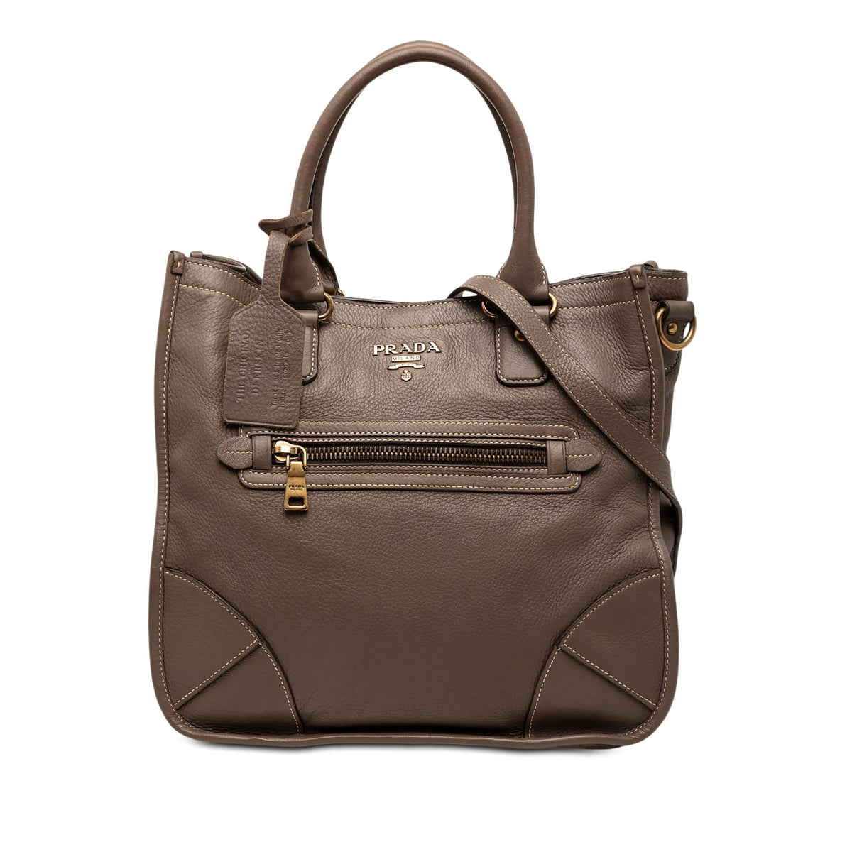 Prada Cervo Open Convertible Tote