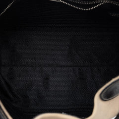 Prada Cinghiale Trimmed Canapa Shoulder Bag
