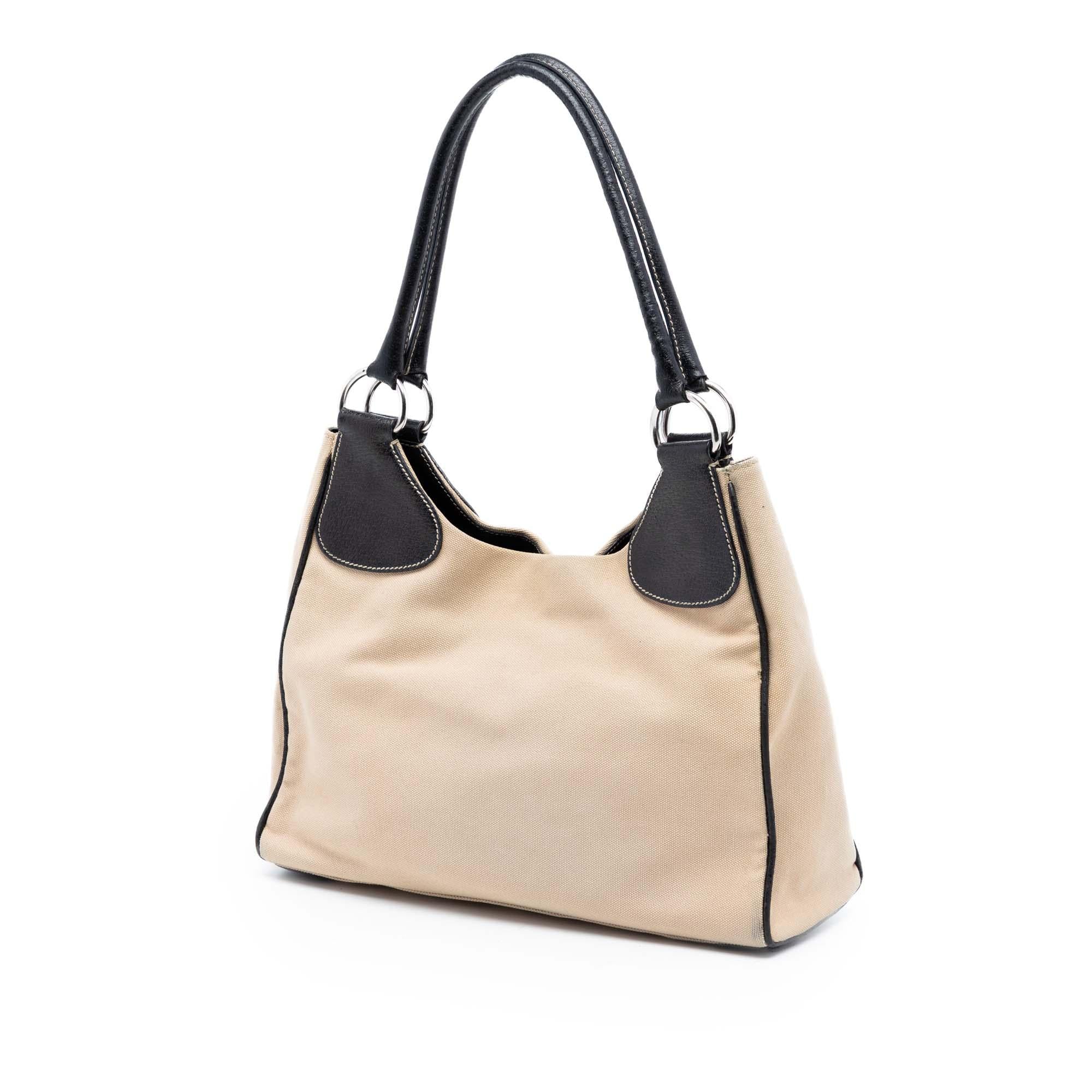 Prada Cinghiale Trimmed Canapa Shoulder Bag