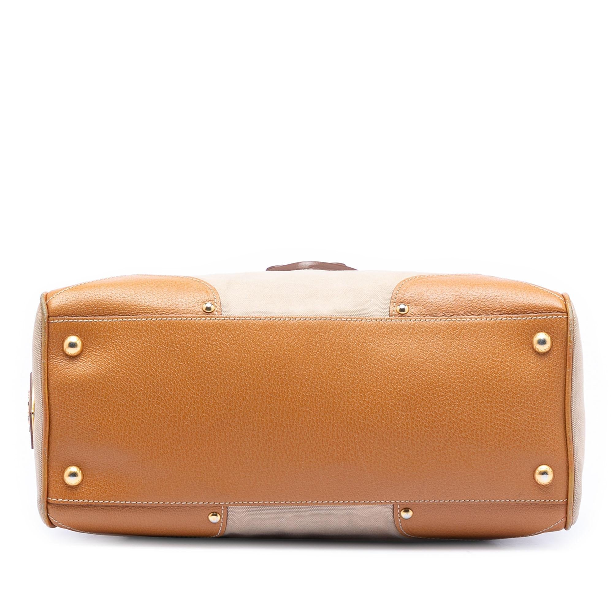 Prada Cinghiale Trimmed Canapa Top Handle Bag