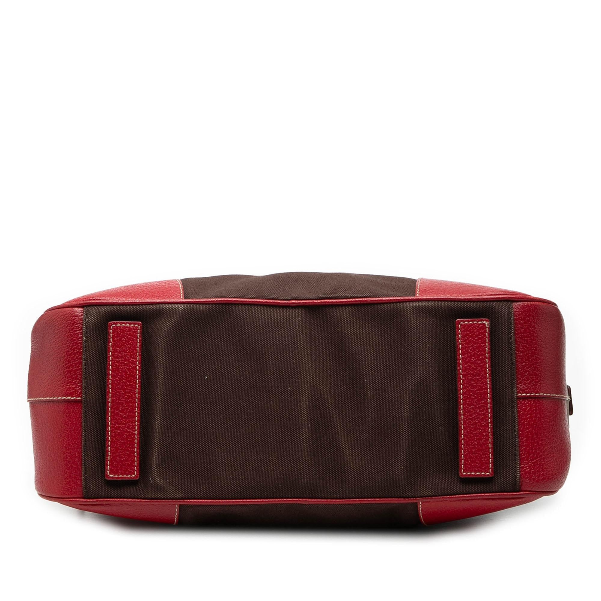 Prada Cinghiale Trimmed Canvas Canapa Bauletto Bag