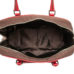 Prada Cinghiale Trimmed Canvas Canapa Bauletto Bag