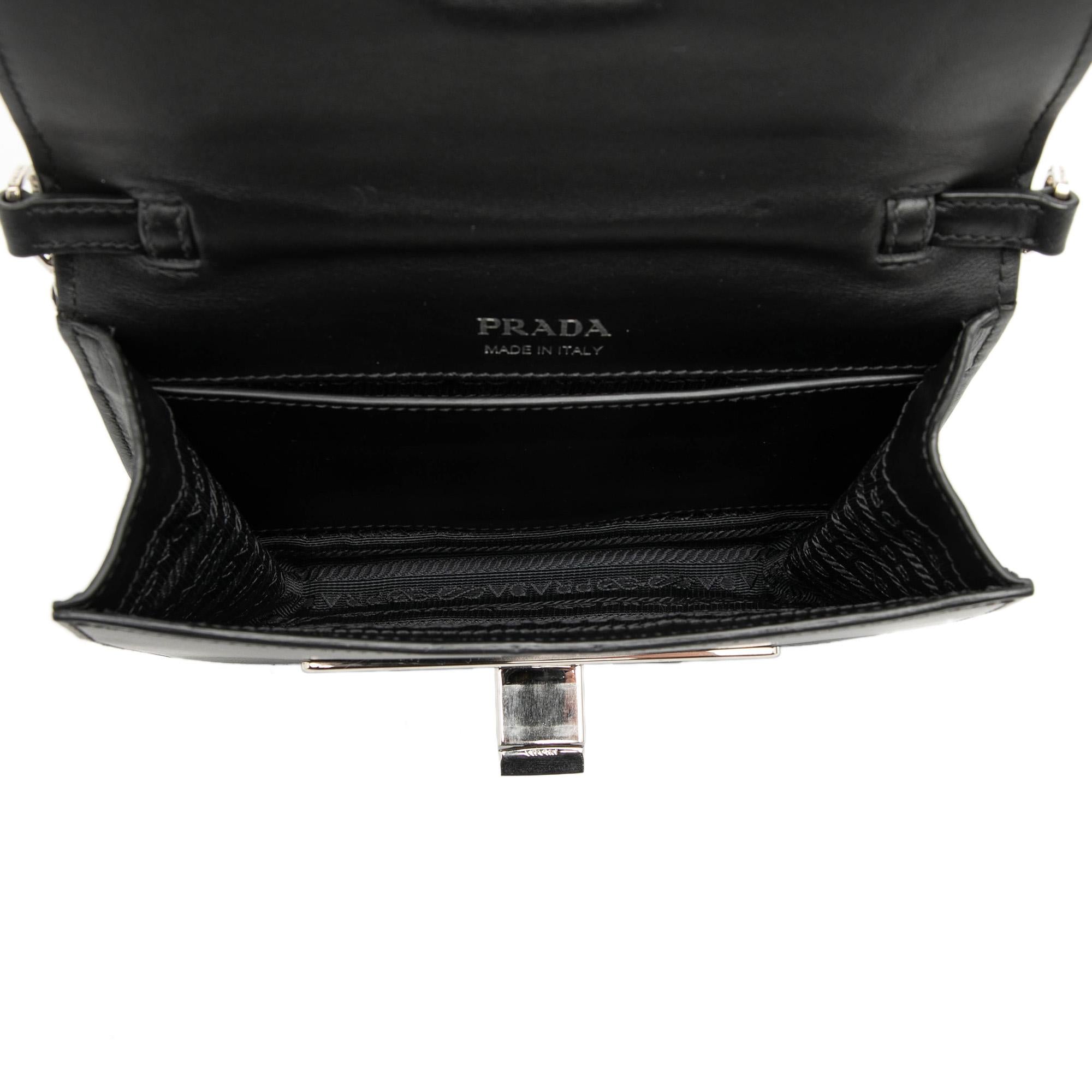 Prada City Calf Crystal Embellished Ribbon Bag