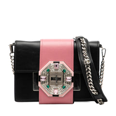 Prada City Calf Crystal Embellished Ribbon Bag
