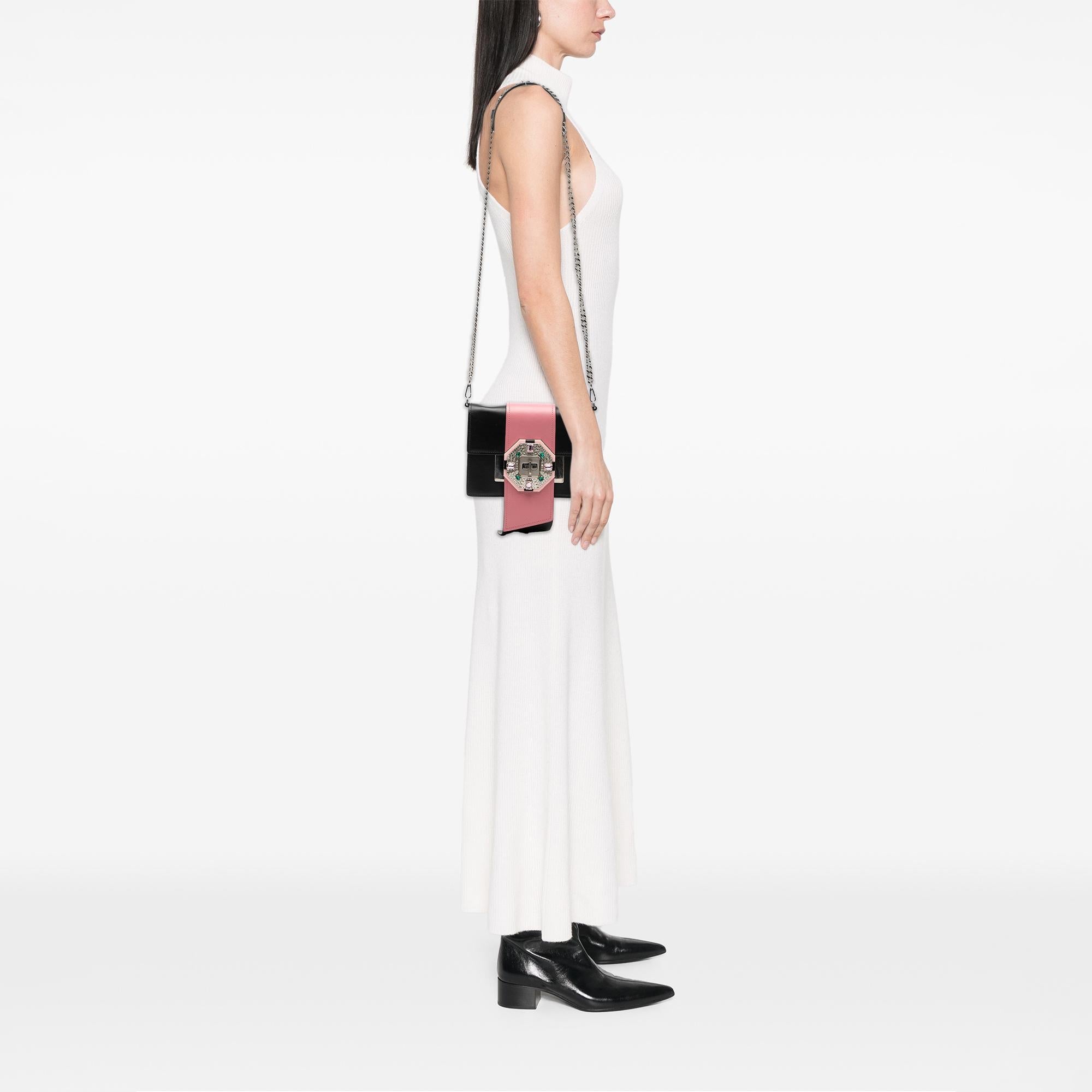Prada City Calf Crystal Embellished Ribbon Bag