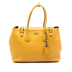 Prada City Calf Leather Buckle Tote