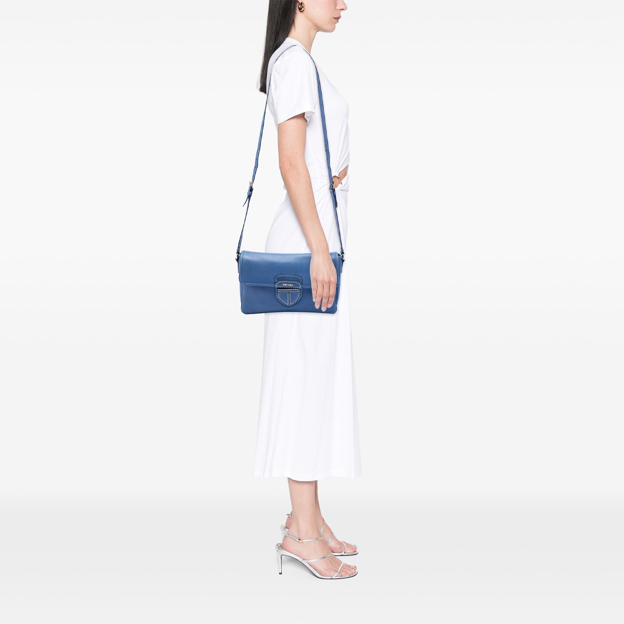 Prada City Calf Pattina Crossbody