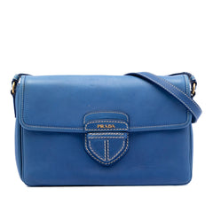 Prada City Calf Push Lock Flap Crossbody