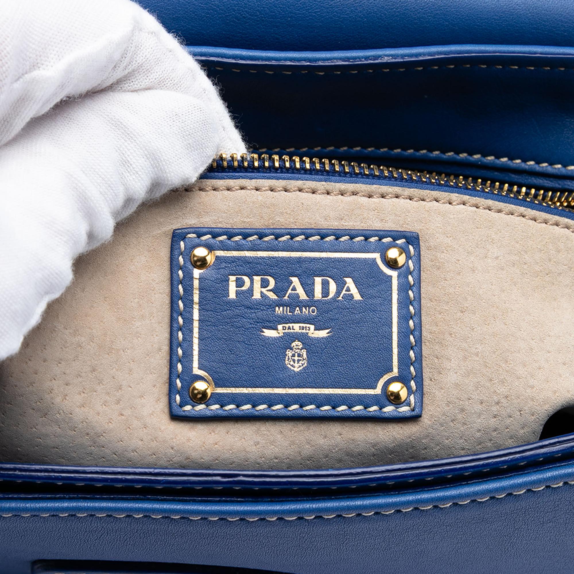Prada City Calf Push Lock Flap Crossbody