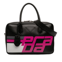 Prada City Calf Racing Satchel