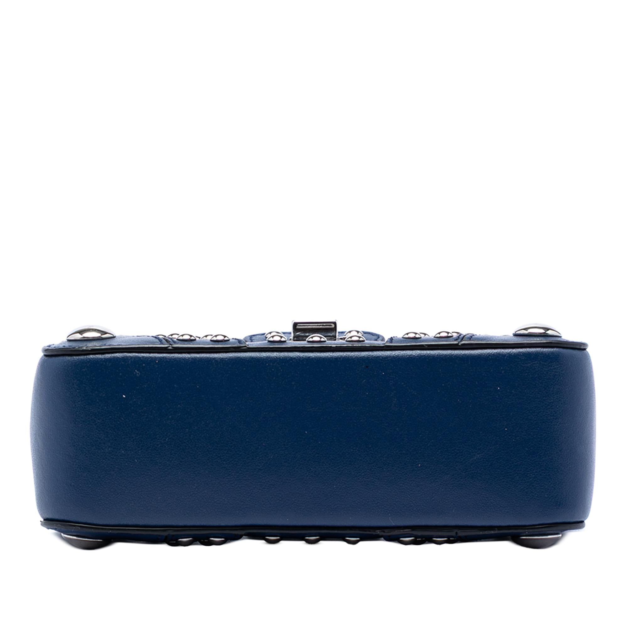 Prada City Calfskin Studded Elektra Turn Lock Clutch