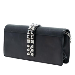 Prada City Calfskin and Saffiano Studded Elektra Clutch with Chain