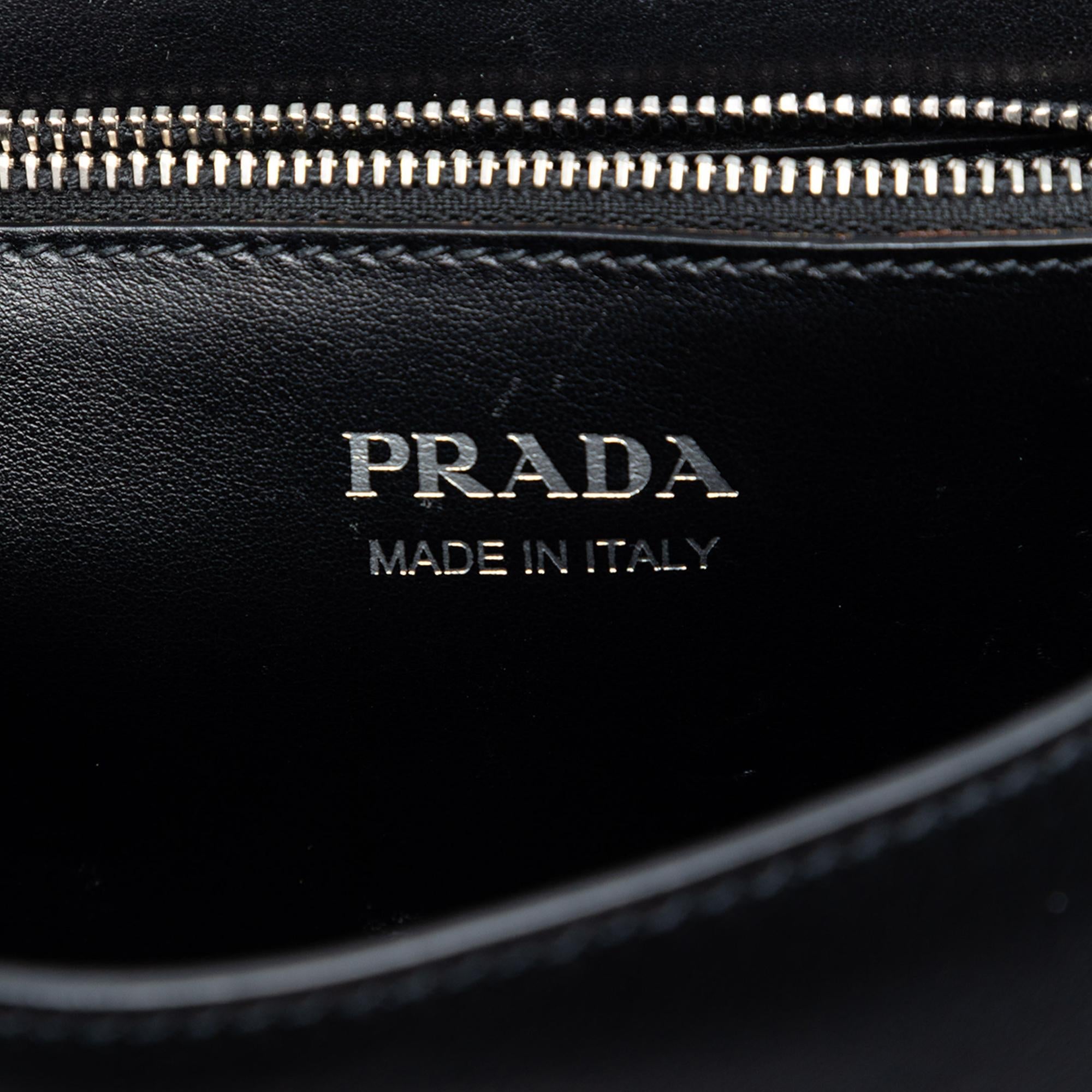 Prada City Calfskin and Saffiano Studded Elektra Crossbody