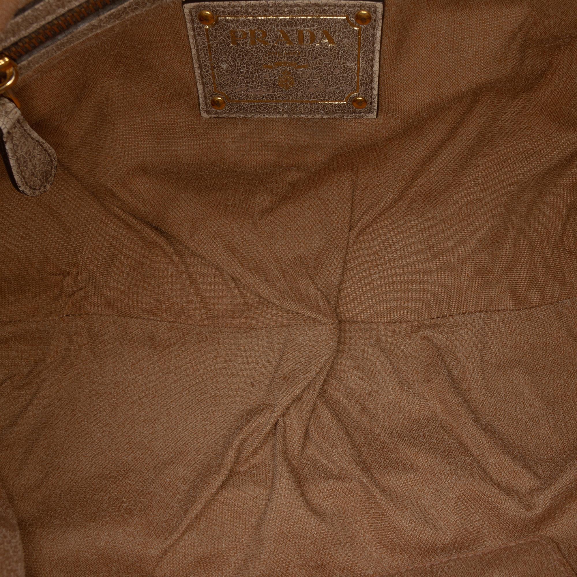 Prada Craquele Leather Shoulder Bag