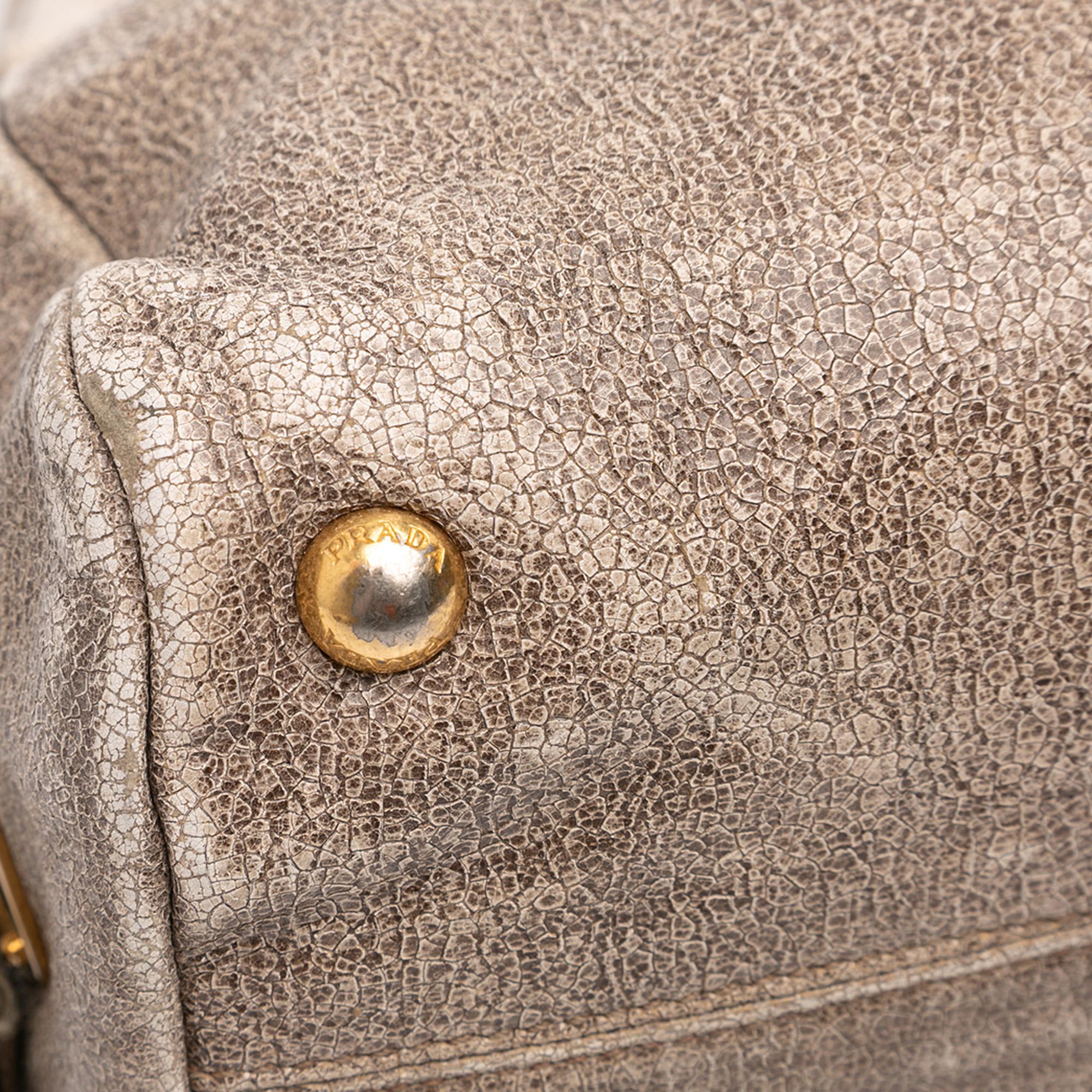 Prada Craquele Leather Shoulder Bag