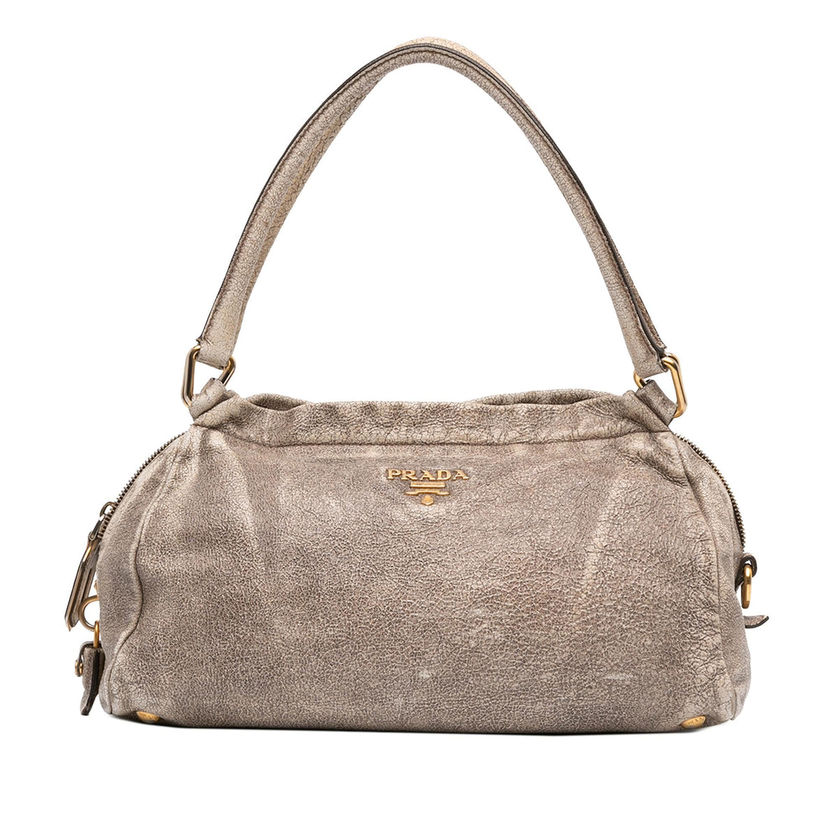 Prada Craquele Leather Shoulder Bag