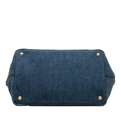 Prada Denim Canapa Logo Satchel