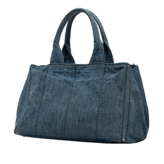Prada Denim Canapa Logo Satchel
