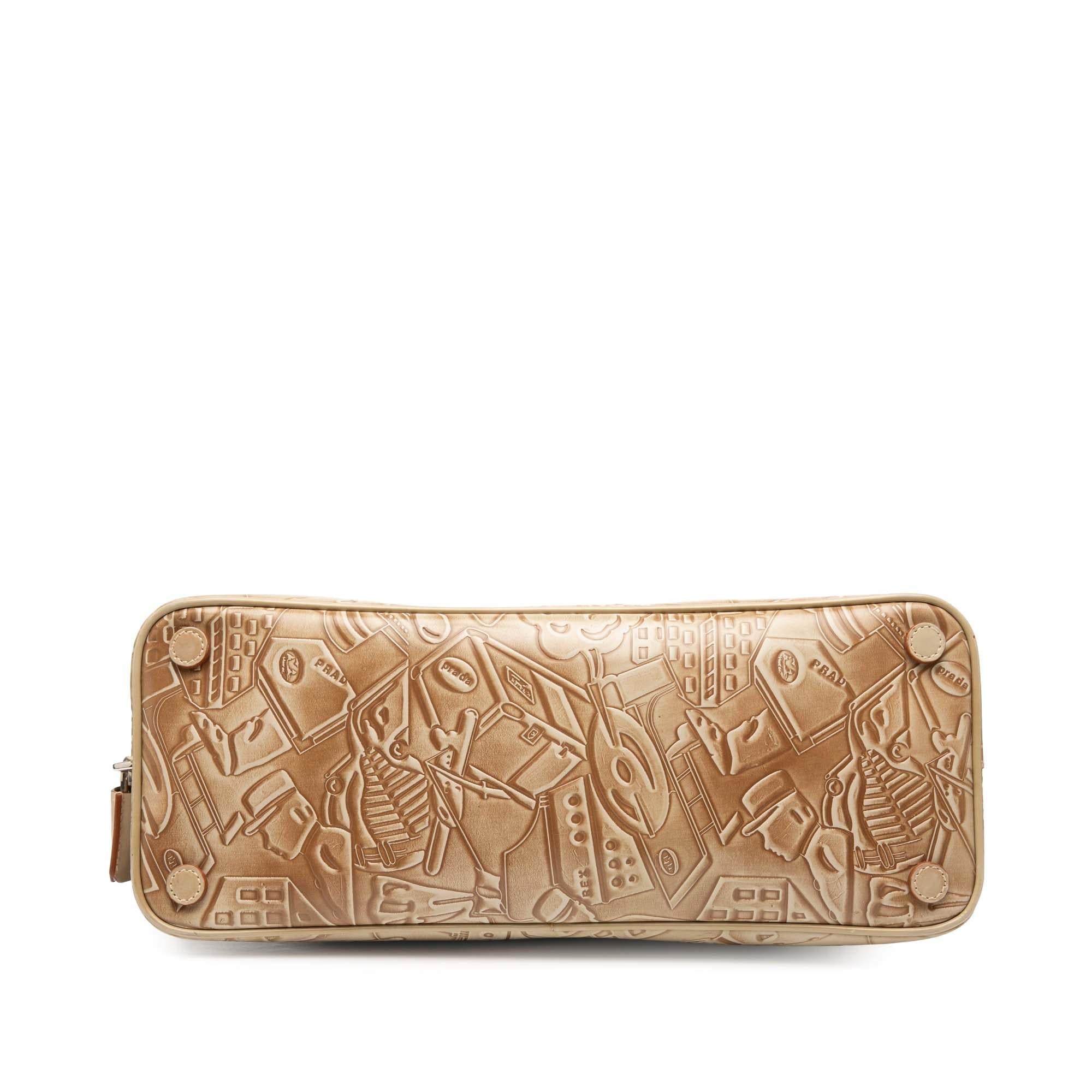 Prada Embossed Leather Handbag
