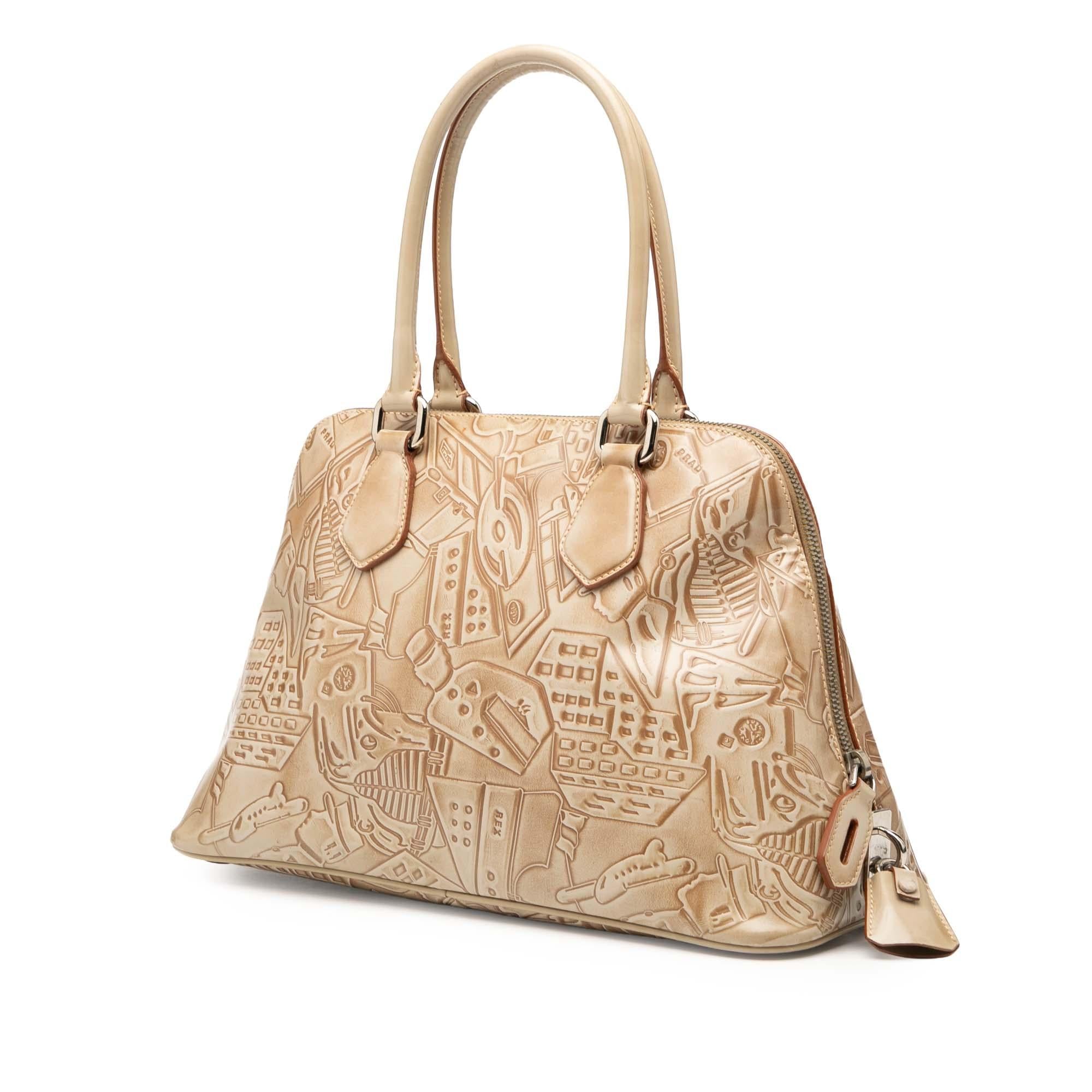 Prada Embossed Leather Handbag