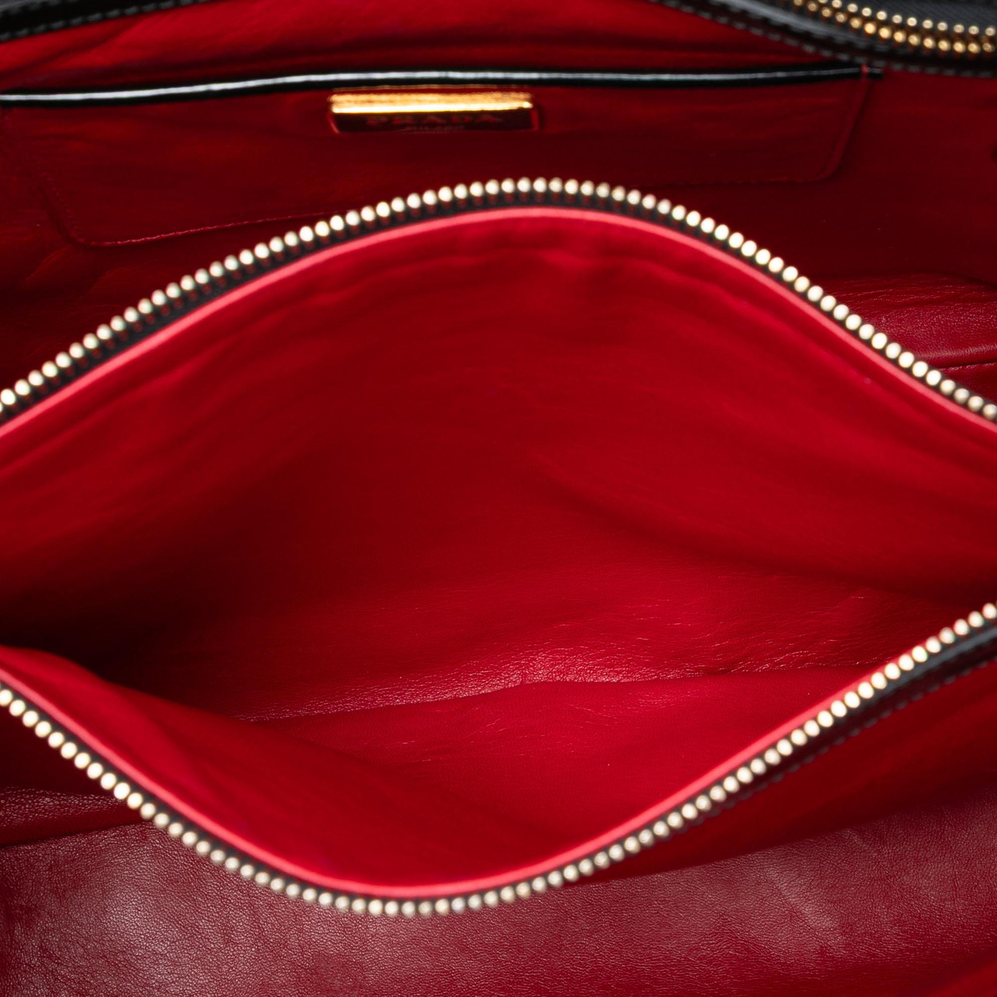 Prada Embossed Patent Top Handle Bag