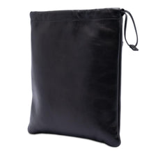 Prada Embroidered Leather Drawstring Pouch