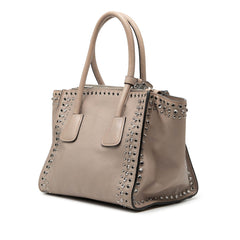 Prada Glace Calf Studded Twin Pocket Satchel