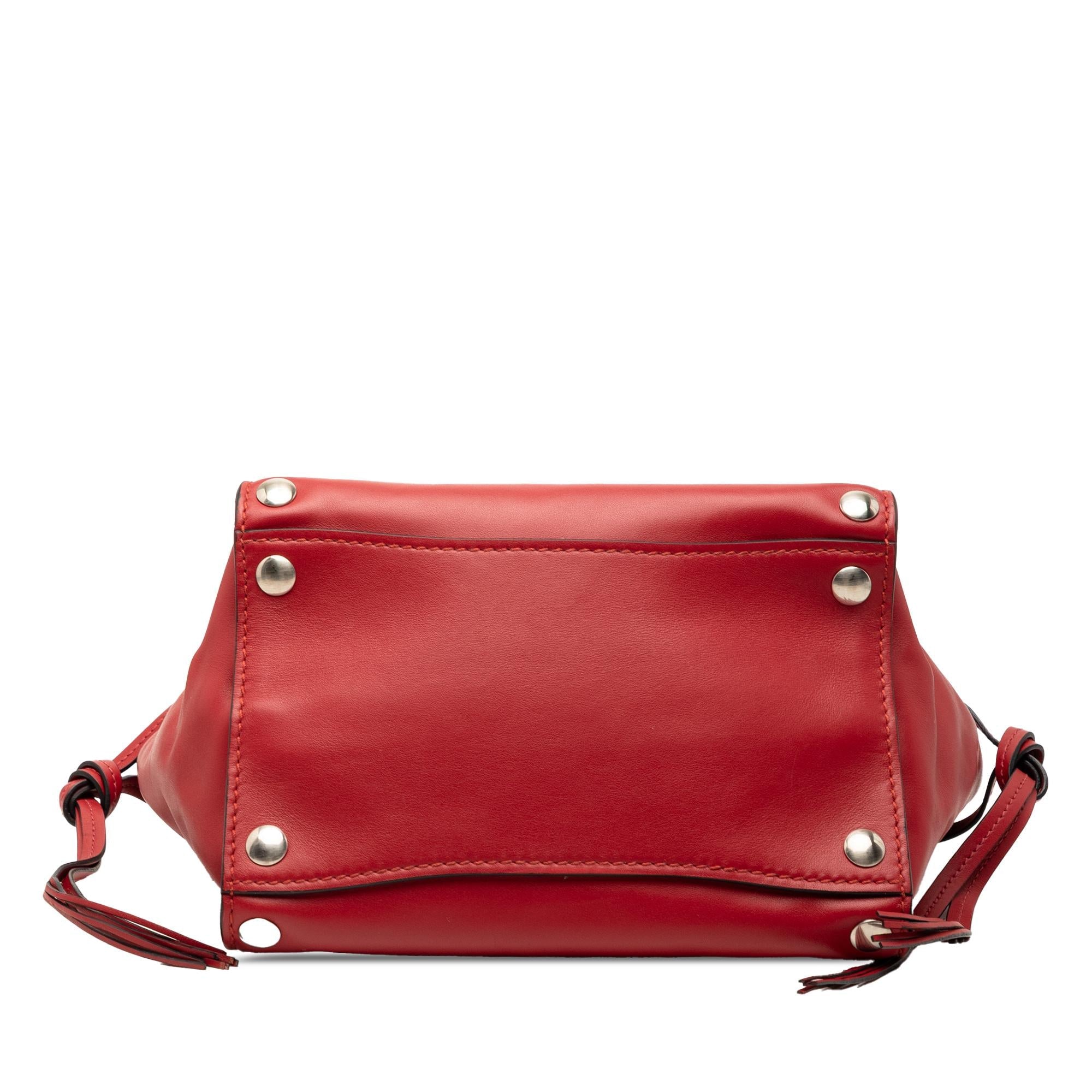Prada Glace Calf Studded Twin Pocket Satchel
