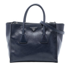 Prada Glace Calf Twin Pocket Double Handle Satchel
